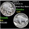 1923-s Buffalo Nickel 5c Grades vg+