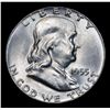 Image 2 : 1955-p Franklin Half Dollar 50c Grades Select Unc+ FBL
