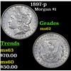 Image 1 : 1897-p Morgan Dollar $1 Grades Select Unc
