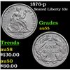 1876-p Seated Liberty Dime 10c Grades Choice AU
