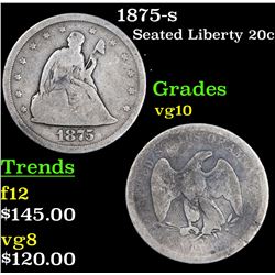 1875-s Twenty Cent Piece 20c Grades vg+