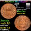 ***Auction Highlight*** 1869 Two Cent Piece 2c Graded Select+ Unc RB By USCG (fc)