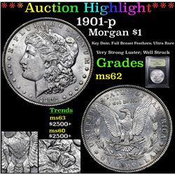 ***Auction Highlight*** 1901-p Morgan Dollar $1 Graded Select Unc By USCG (fc)