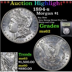 ***Auction Highlight*** 1894-s Morgan Dollar $1 Graded Select Unc By USCG (fc)