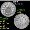 Image 1 : 1883 Shield Nickel 5c Grades Select Proof