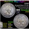 Image 1 : *Highlight Of Entire Auction* 1797 15 Stars LM-1 V-2b Draped Bust 1/2 10c Graded vf++ By USCG (fc)