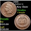 Image 1 : 1869 Indian Cent 1c Grades f details