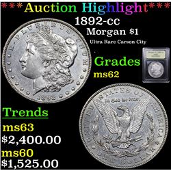 ***Auction Highlight*** 1892-cc Morgan Dollar $1 Graded Select Unc By USCG (fc)
