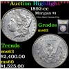 Image 1 : ***Auction Highlight*** 1892-cc Morgan Dollar $1 Graded Select Unc By USCG (fc)