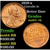Image 1 : 1919-s Lincoln Cent 1c Grades Select+ Unc RB