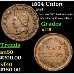 1864 Union Civil War Token 1c Grades xf+