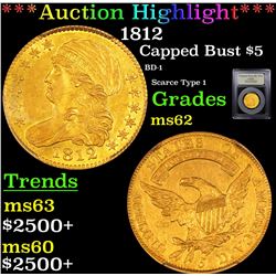 ***Auction Highlight*** 1812 Capped Bust $5 Gold Graded Select Unc By USCG (fc)
