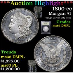 ***Auction Highlight*** 1890-cc Morgan Dollar $1 Graded Select Unc DMPL By USCG (fc)
