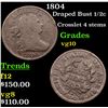 Image 1 : 1804 Draped Bust Half Cent 1/2c Grades vg+