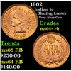 Image 1 : 1902 Indian Cent 1c Grades Choice+ Unc RB