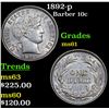 Image 1 : 1892-p Barber Dime 10c Grades BU+