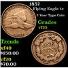 Image 1 : 1857 Flying Eagle Cent 1c Grades vf+