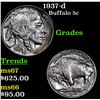 Image 1 : 1937-d Buffalo Nickel 5c Grades GEM++ Unc