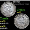 Image 1 : 1872-p Seated Liberty Half Dime 1/2 10c Grades Choice AU