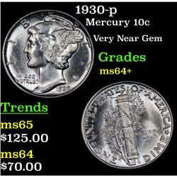 1930-p Mercury Dime 10c Grades Choice+ Unc