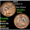 Image 1 : 1863 Indian Cent 1c Grades Select+ Unc