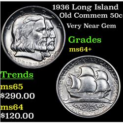 1936 Long Island Old Commem Half Dollar 50c Grades Choice+ Unc