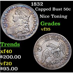1832 Capped Bust Half Dollar 50c Grades vf++