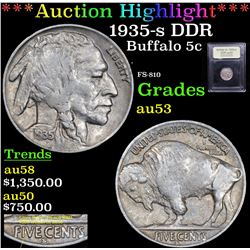 ***Auction Highlight*** 1935-s DDR Buffalo Nickel 5c Graded Select AU By USCG (fc)