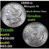 Image 1 : 1880-o Morgan Dollar $1 Grades Select Unc