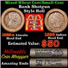 Image 1 : Mixed small cents 1c orig shotgun roll, 1923-s Wheat Cent, 1896 Indian Cent other end