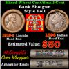 Mixed small cents 1c orig shotgun roll, 1919-s Wheat Cent, 1896 Indian Cent other end