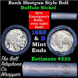 Buffalo Nickel Shotgun Roll in Old Bank Style 'Bell Telephone'  Wrapper 1925 & d Mint Ends