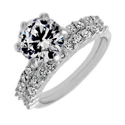Sterling Silver mm Round Cut Wedding Set size 9