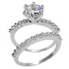 Image 2 : Sterling Silver mm Round Cut Wedding Set size 9