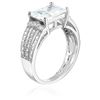 Image 2 : Sterling Silver mm Emerald 3 Strand Eng Ring size 6