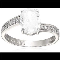 Sterling Silver mm Oval Cut Ring Size 7