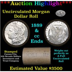 ***Auction Highlight*** 1889 & CC Uncirculated Morgan Dollar Shotgun Roll (fc)