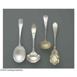 Four American Silver Serving Spoons Four American Silver Serving Spoons