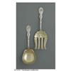 Image 1 : A Whiting Silver Asparagus Server & Berry Spoon An American Silver Asparagus Server and Berry Spoon