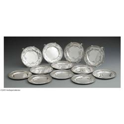 Twelve Black, Starr & Frost Silver Plates Twelve American Silver Plates