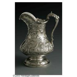 A George Sharp Silver Scenic Repousse Pitcher An American Silver Pitcher