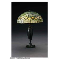 A Tiffany Studios Glass and Bronze 'Acorn' Lamp An American Glass and Bronze Lamp