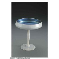 A Steuben Glass 'Blue Calcite' Compote An American Glass Compote