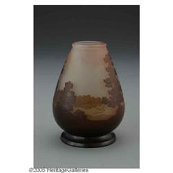 An Emile Galle Glass Vase A French Glass Vase