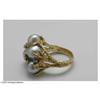 Image 3 : A Ladies 18K Gold Ring With Gray Baroque Pearls A Ladies 18K Gold Fashion Ring Set With Gray Baroque