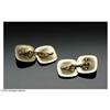 Image 2 : A PAIR OF GOLD AND DIAMOND CUFFLINKSThe 14k gold A Pair Of 14K Yellow Gold Cuff Links With Round Old
