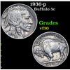 Image 1 : 1936-p Buffalo Nickel 5c Grades vf++