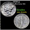 Image 1 : 1936-p Mercury Dime 10c Grades Unc Details