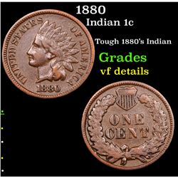 1880 Indian Cent 1c Grades vf details
