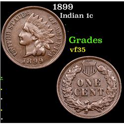 1899 Indian Cent 1c Grades vf++